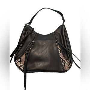 Joe's Jeans Black and Tan Hobo Bag